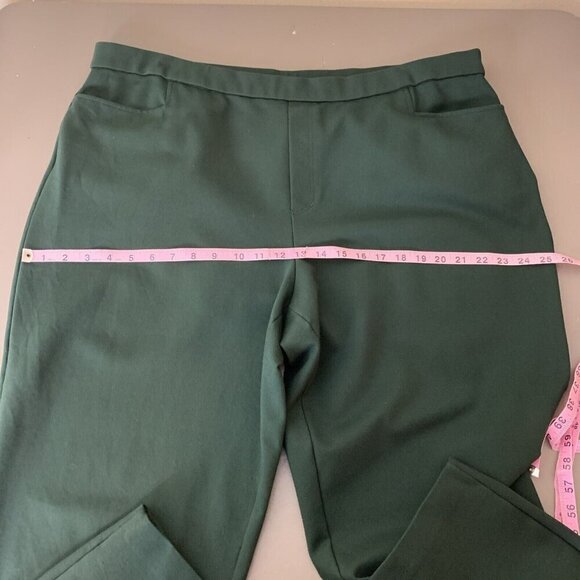 Susan Graver Womens Pants 2X Tall Pull On Green Stretch Smart Ponte Slim Leg - Picture 13 of 15